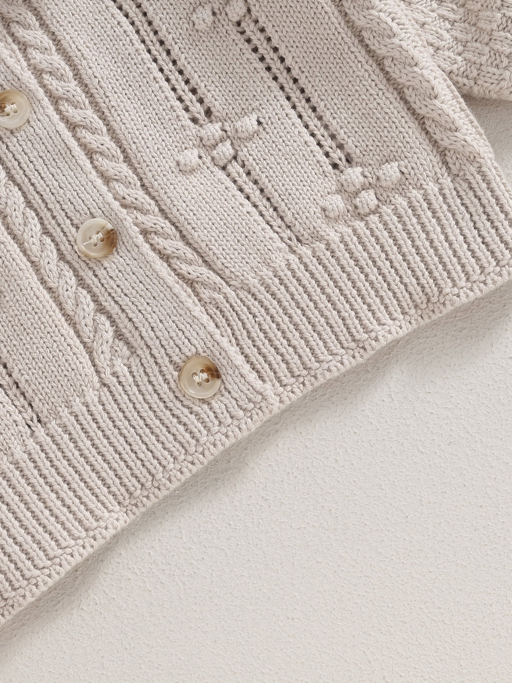 Elippeo Baby Girls Knitted Cardigan Sweater 3M 6M 12M 18M 24M Cute Doll Collar Crochet Button Closure Clothes Outerwear Winter Kids Tops Outfits