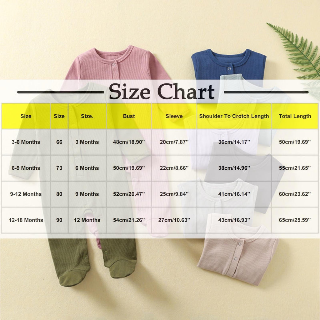 Chbgutlmr Newborn Baby Clothes Boy Girls Toddler Footed Button Onesie Fall Infant Comfy Solid Color Clothing