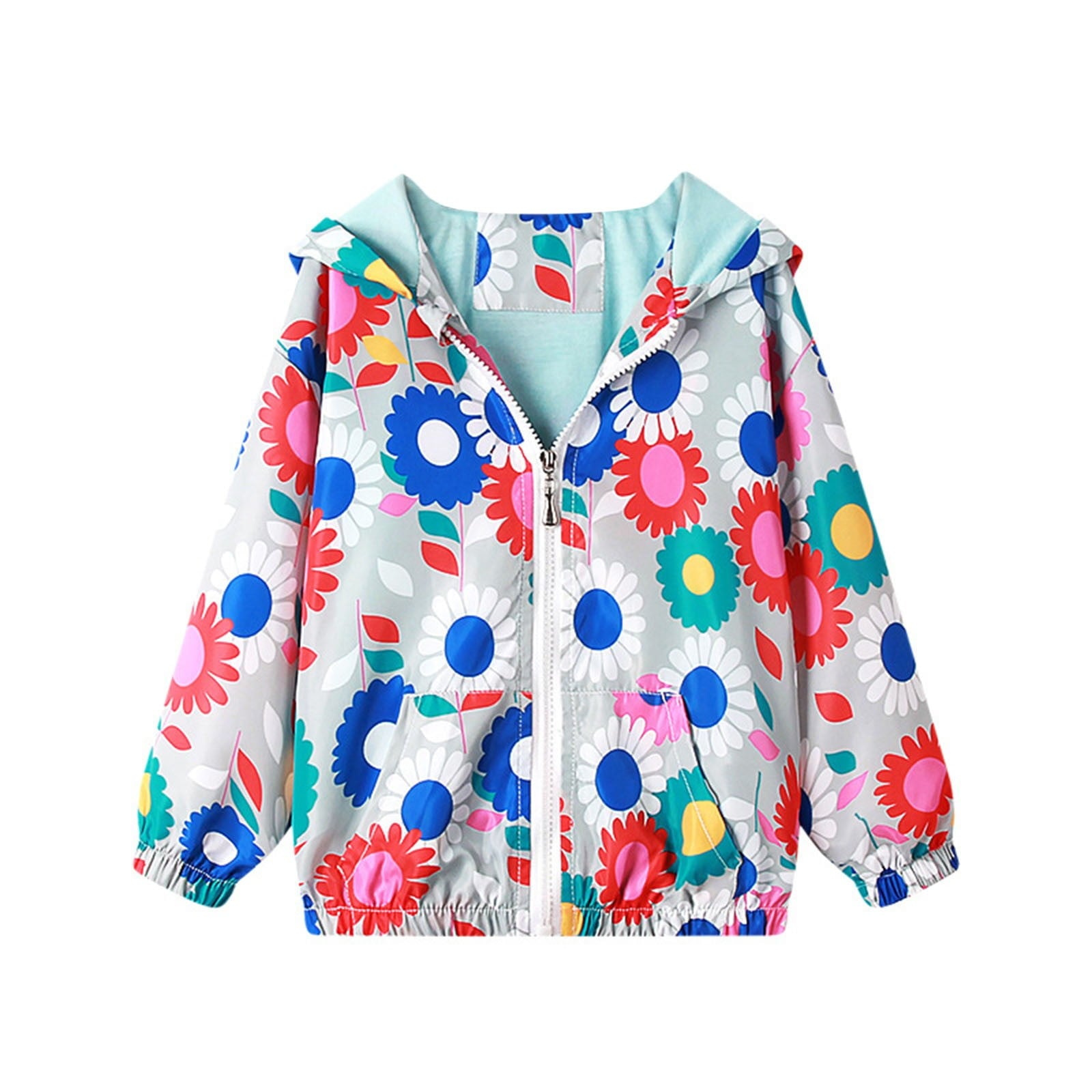 Avrntaa Toddler Jackets for Girls - Cartoon Print Full Zip Hooded Jacket Cute Dust Coats Cold Weather Shop Pink Jacket Size 7Y