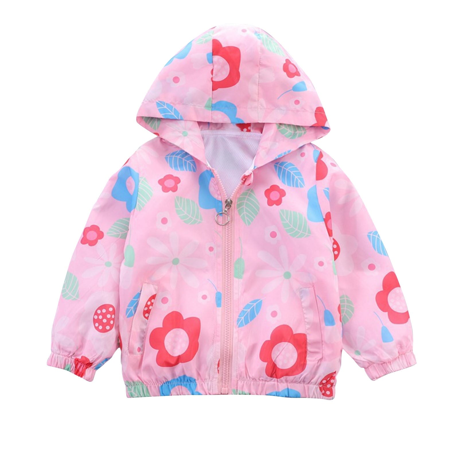 Avrntaa Toddler Jackets for Girls - Cartoon Print Full Zip Hooded Jacket Cute Dust Coats Cold Weather Shop Pink Jacket Size 7Y
