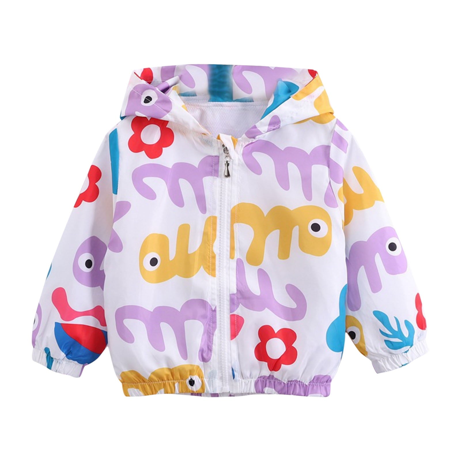 Avrntaa Toddler Jackets for Girls - Cartoon Print Full Zip Hooded Jacket Cute Dust Coats Cold Weather Shop Pink Jacket Size 7Y