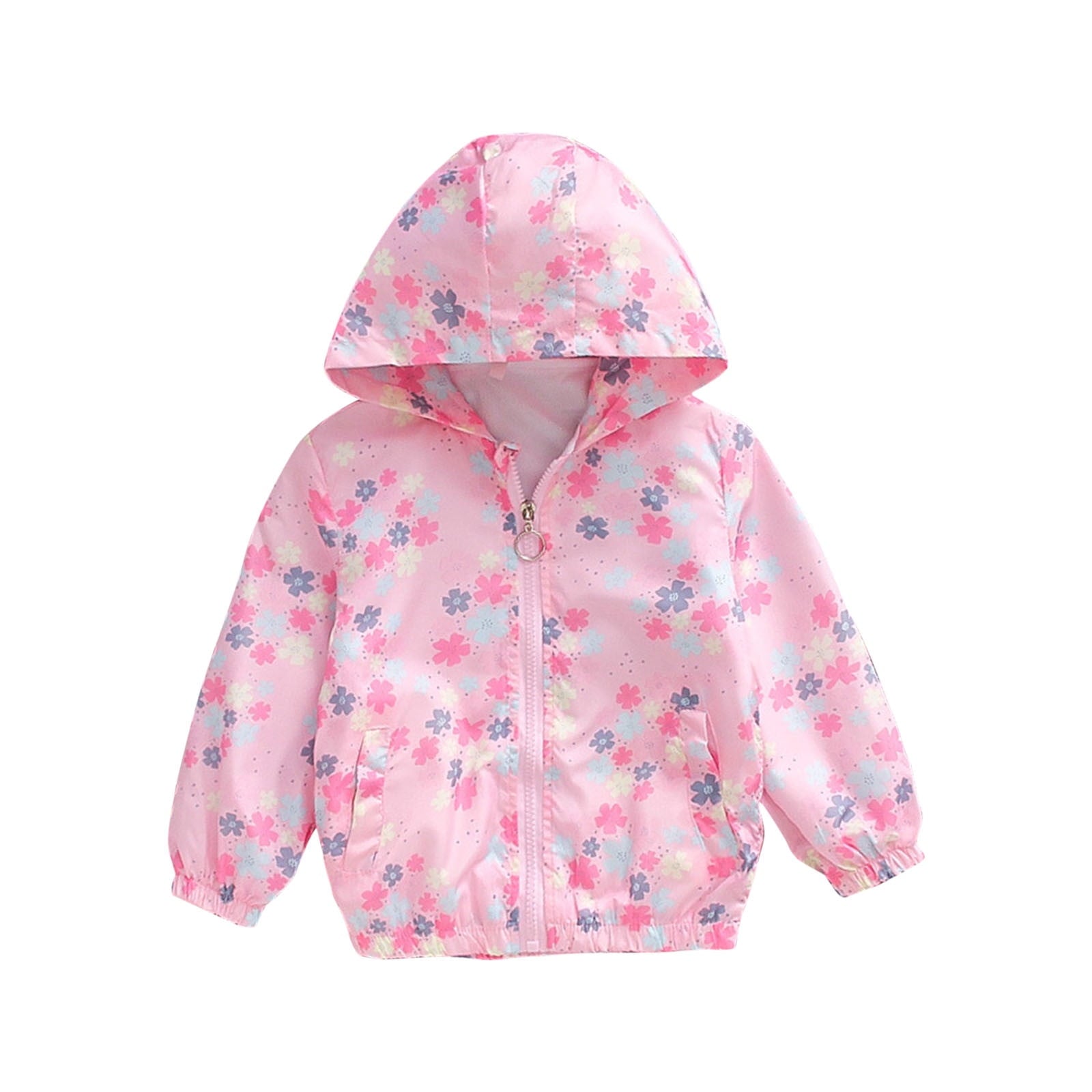 Avrntaa Toddler Jackets for Girls - Cartoon Print Full Zip Hooded Jacket Cute Dust Coats Cold Weather Shop Pink Jacket Size 7Y