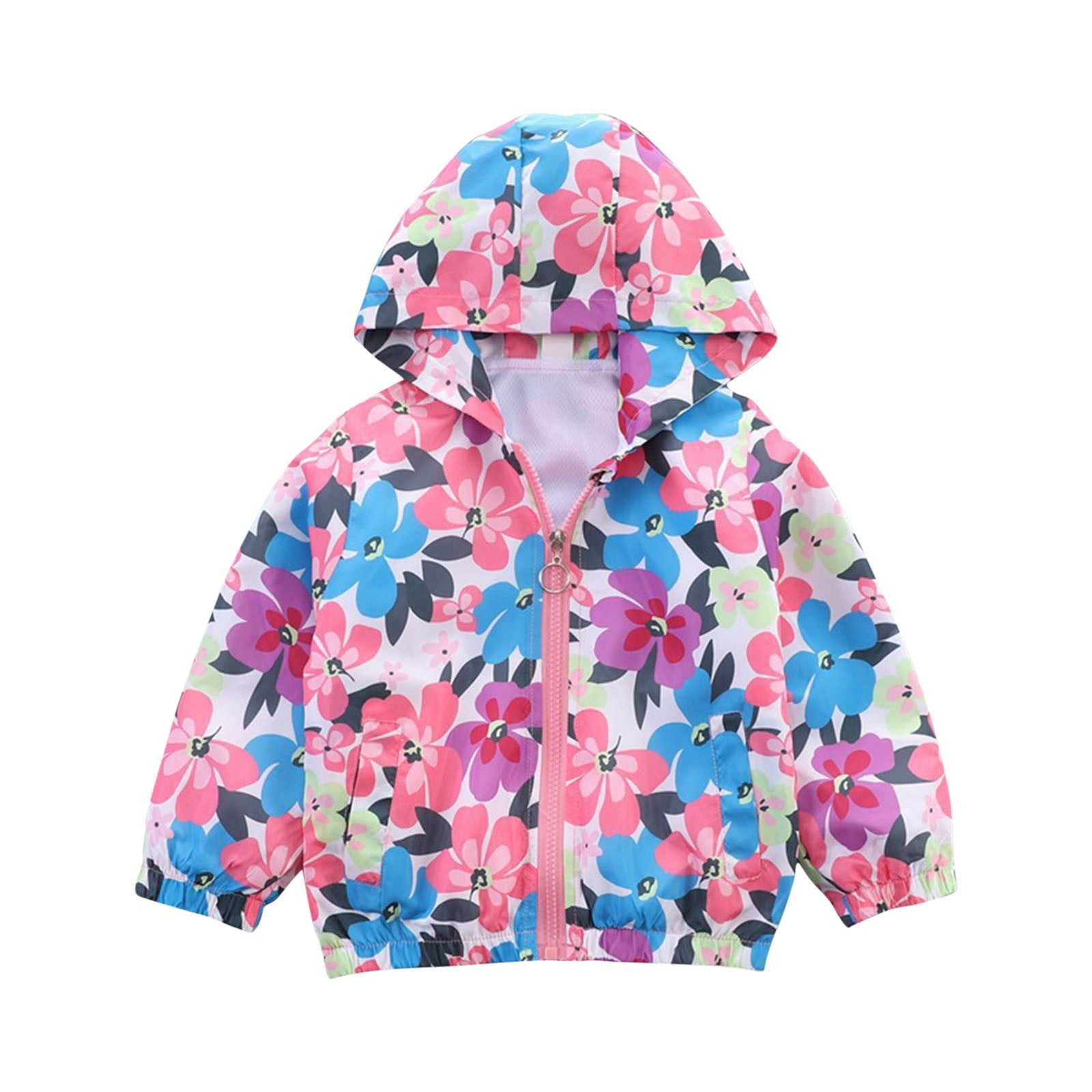 Avrntaa Toddler Jackets for Girls - Cartoon Print Full Zip Hooded Jacket Cute Dust Coats Cold Weather Shop Pink Jacket Size 7Y