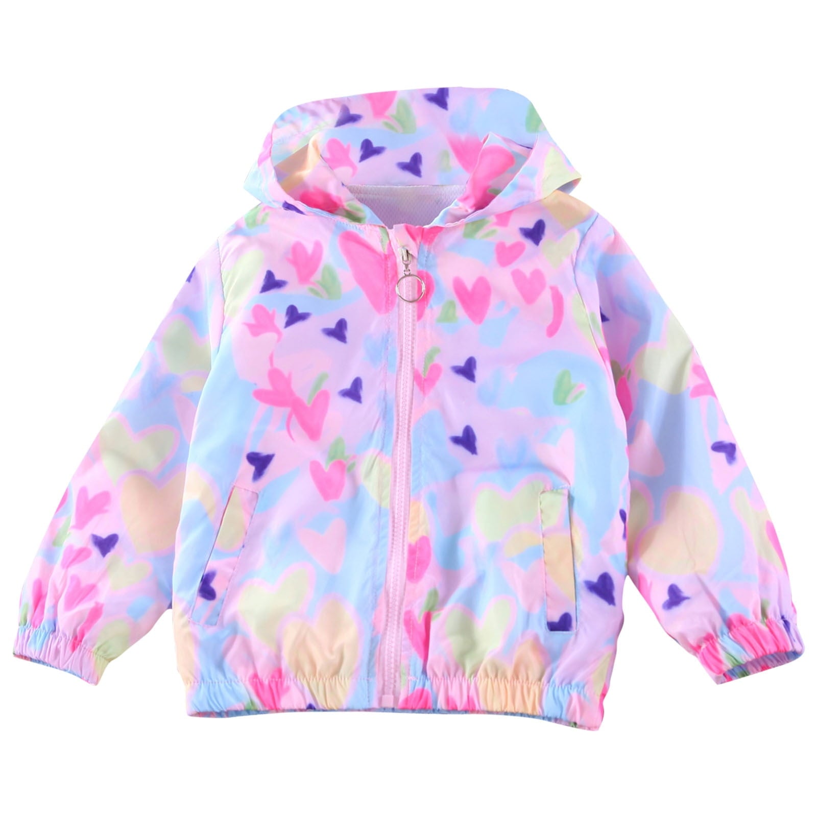 Avrntaa Toddler Jackets for Girls - Cartoon Print Full Zip Hooded Jacket Cute Dust Coats Cold Weather Shop Pink Jacket Size 7Y