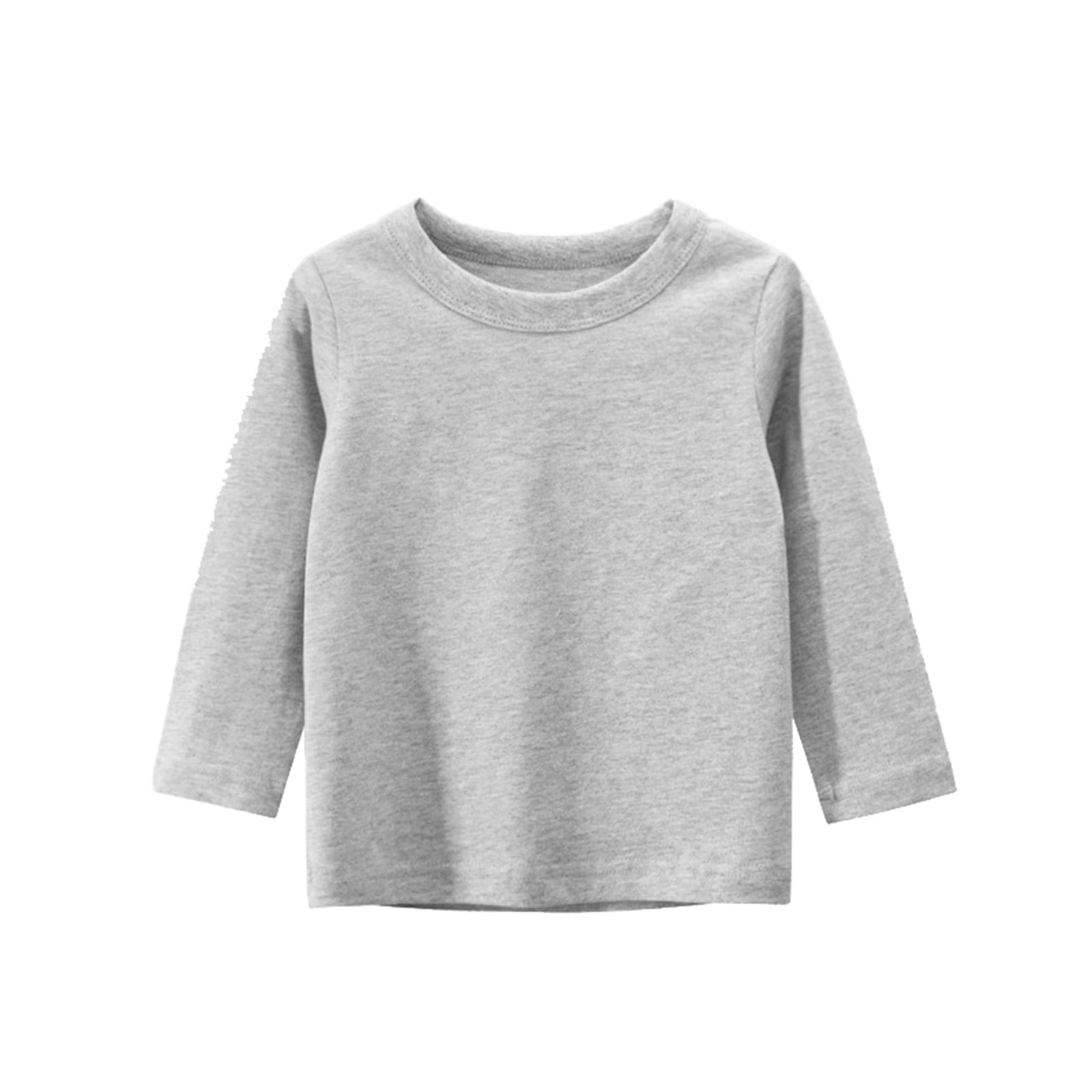 Coerni Baby Boys Long Sleeve Shirts Soft Cotton Crewneck Girls' Basic Long-Sleeve T-Shirts Toddlers' Plain Tees Undershirts