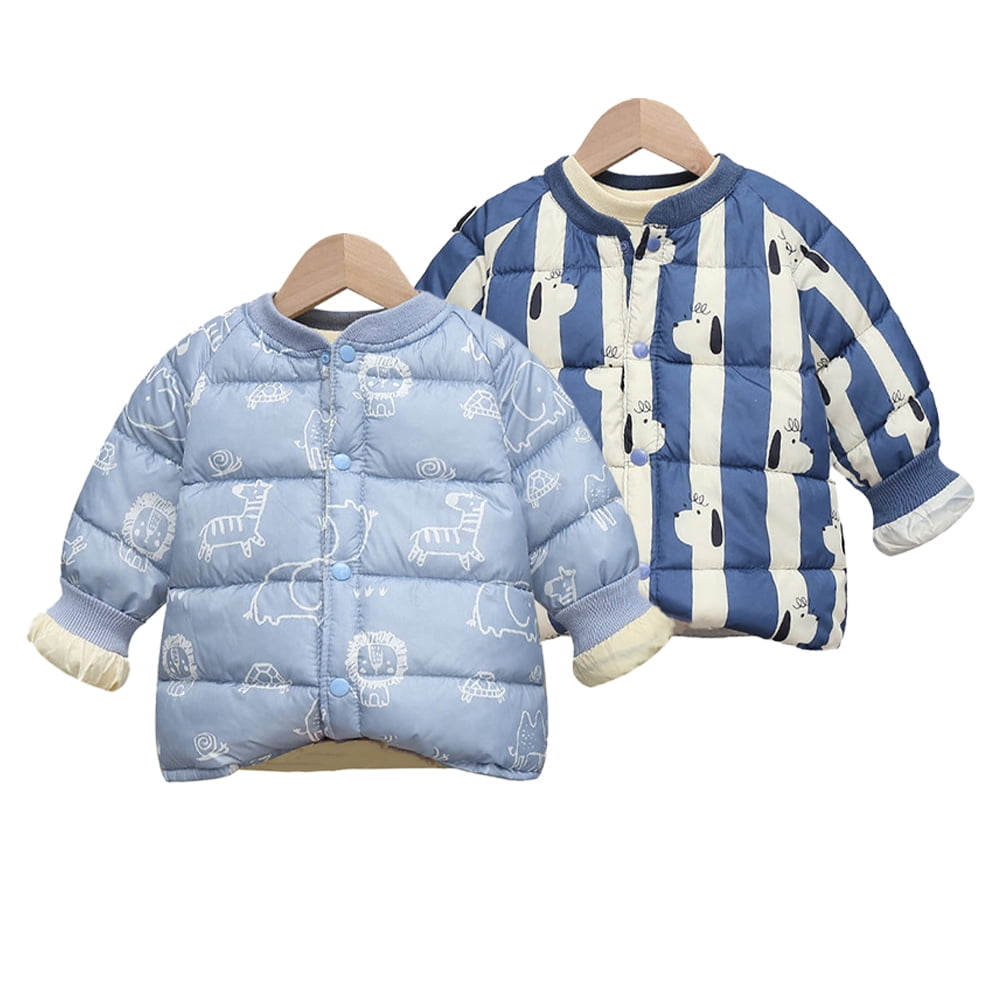 Esaierr Kids Toddler Puffer down Jacket for Boys Girls ,Baby Fall Winter Thick Warm Hooded Outwear Infant Cartoon lightweight comfort short down Jackets,Size 9M-6Y