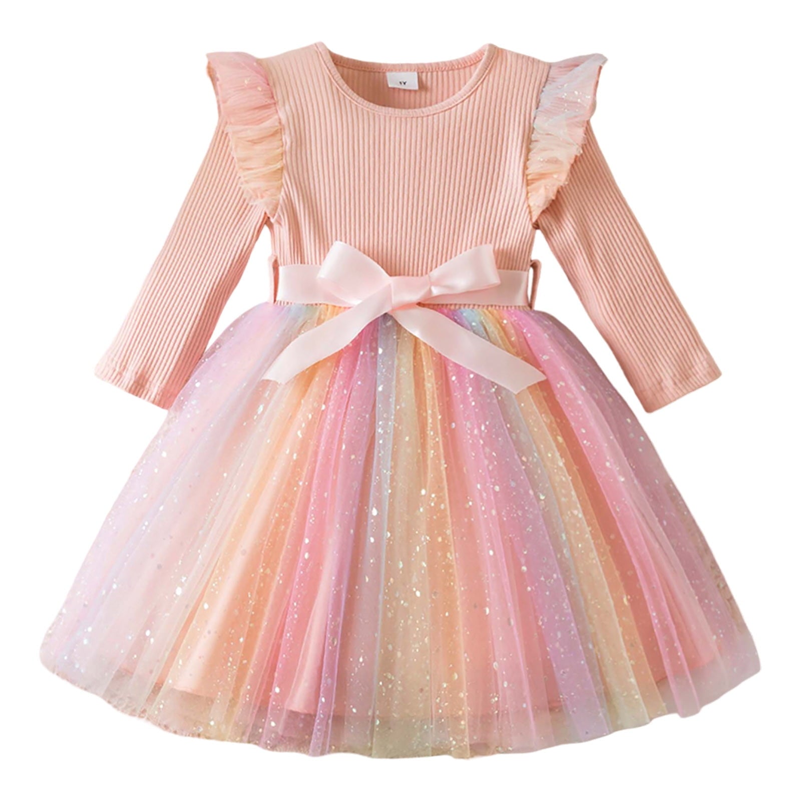 Gelikeya Girls Dresses Toddler Baby Girl Valentines Day Outfits Cute Hearts Long Sleeve Mesh Tutu Dress Kids Spring Fall Clothes A01 Red 4-5 Years