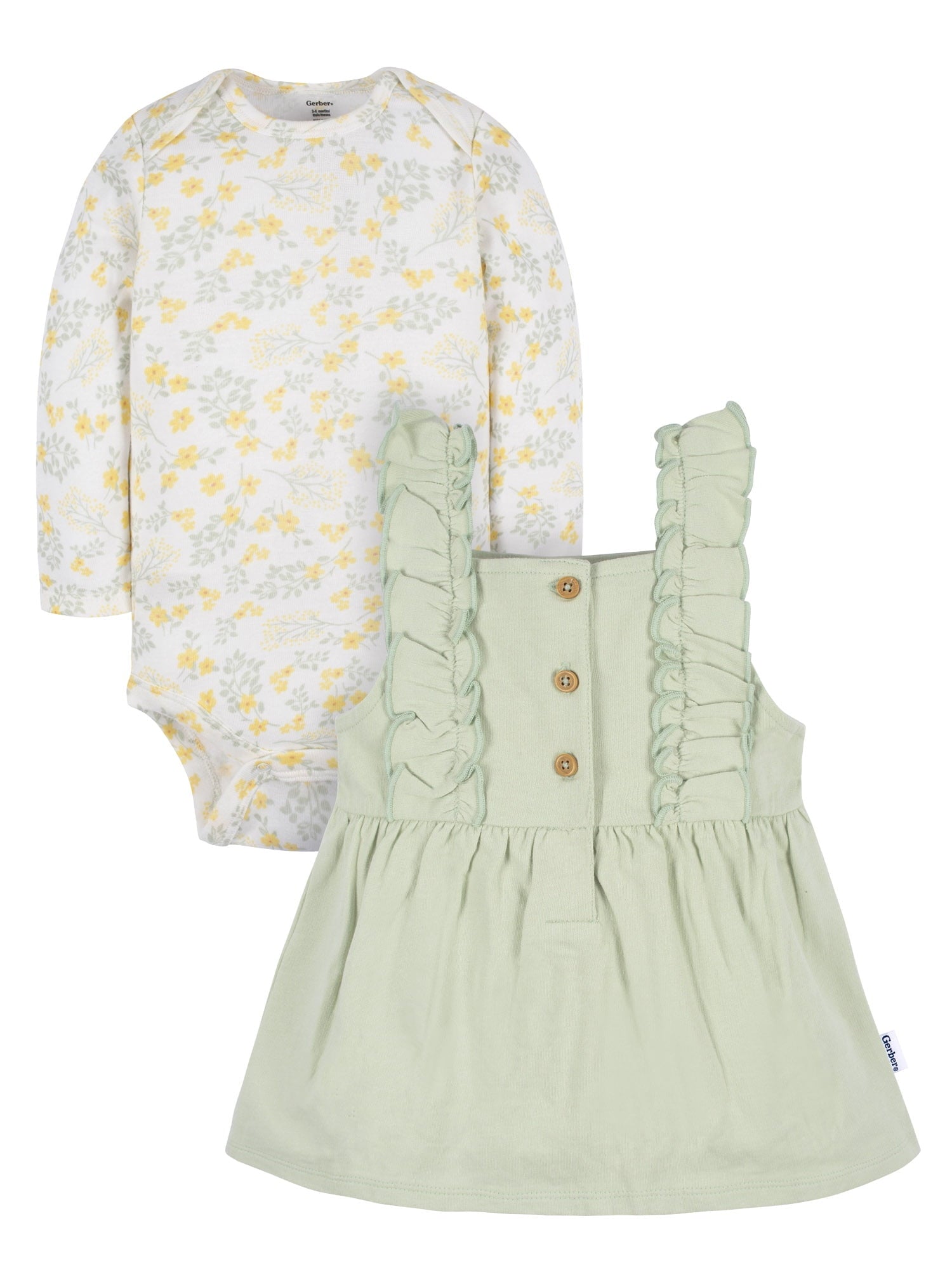 Gerber Baby Girl Jumper and Top Outfit Set, Sizes 12 Months - 2T