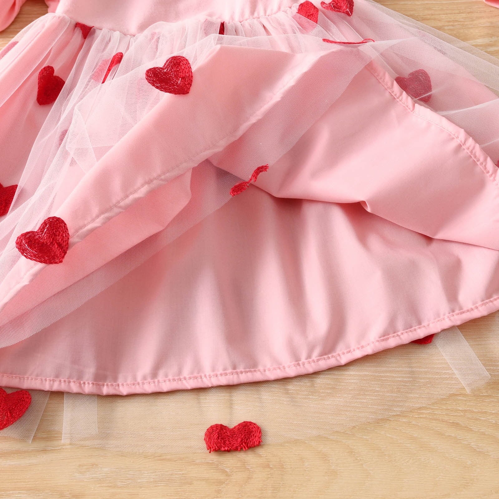 Gelikeya Girls Dresses Toddler Baby Girl Valentines Day Outfits Cute Hearts Long Sleeve Mesh Tutu Dress Kids Spring Fall Clothes A01 Red 4-5 Years